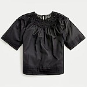 J. Crew Black Crochet Top